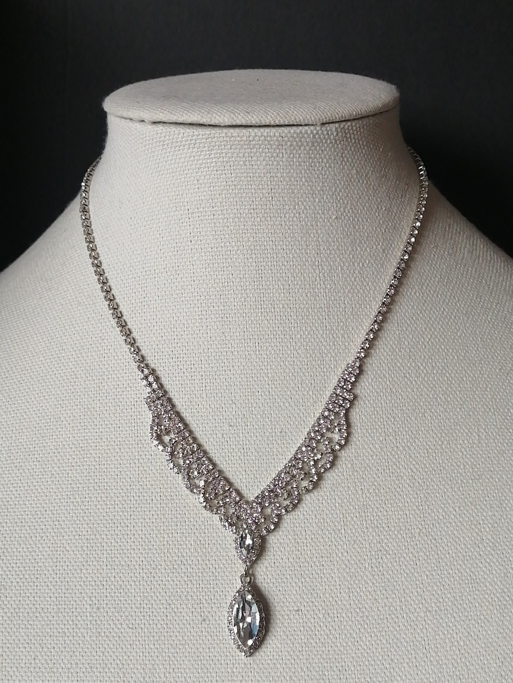 Badgley Mischka Clear Rhinestone Statement Necklace